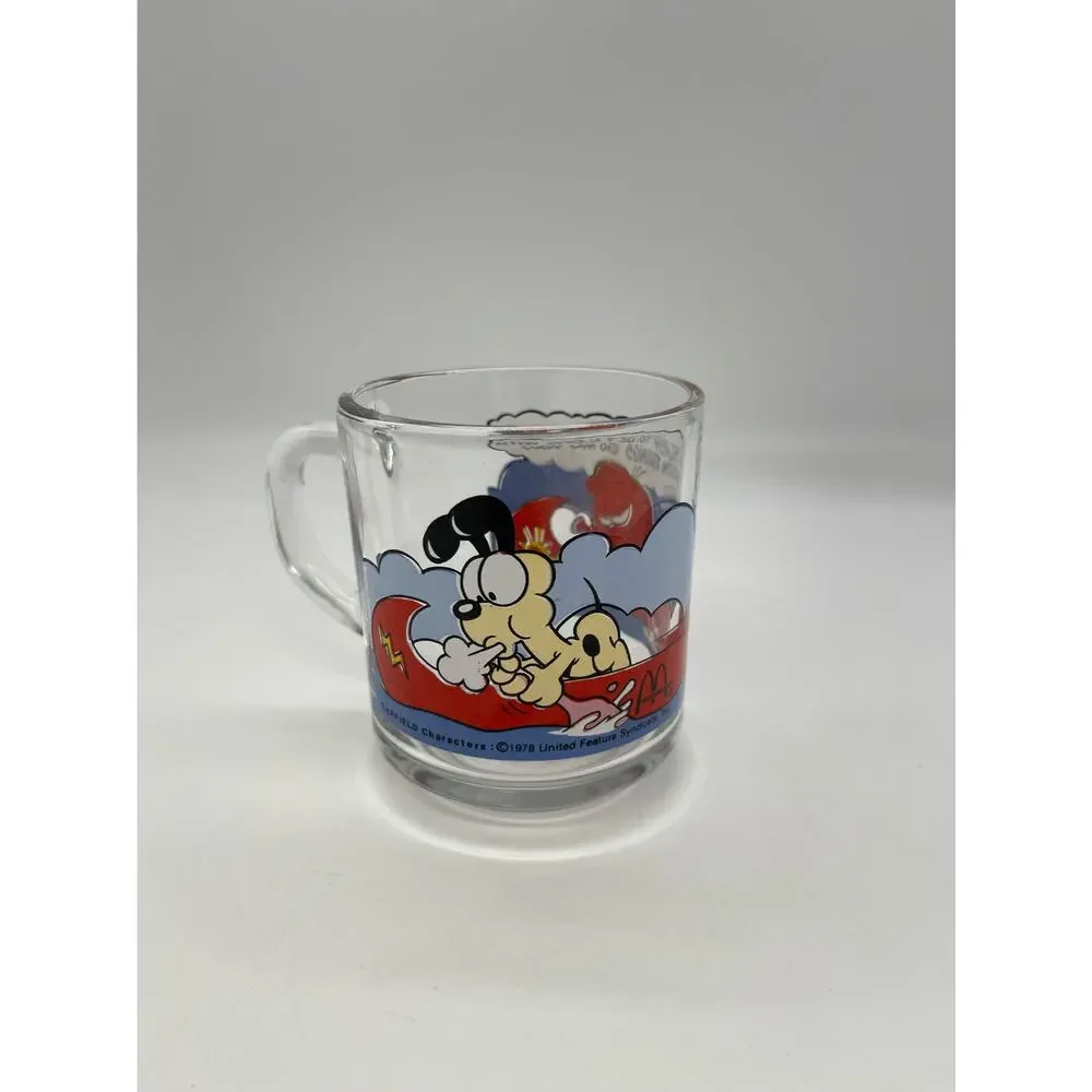 Vintage 1978 McDonalds Glass Cup Garfield & Odie Jim Davis